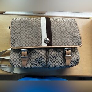 Coach Brown and Cream Shoulder Bag
